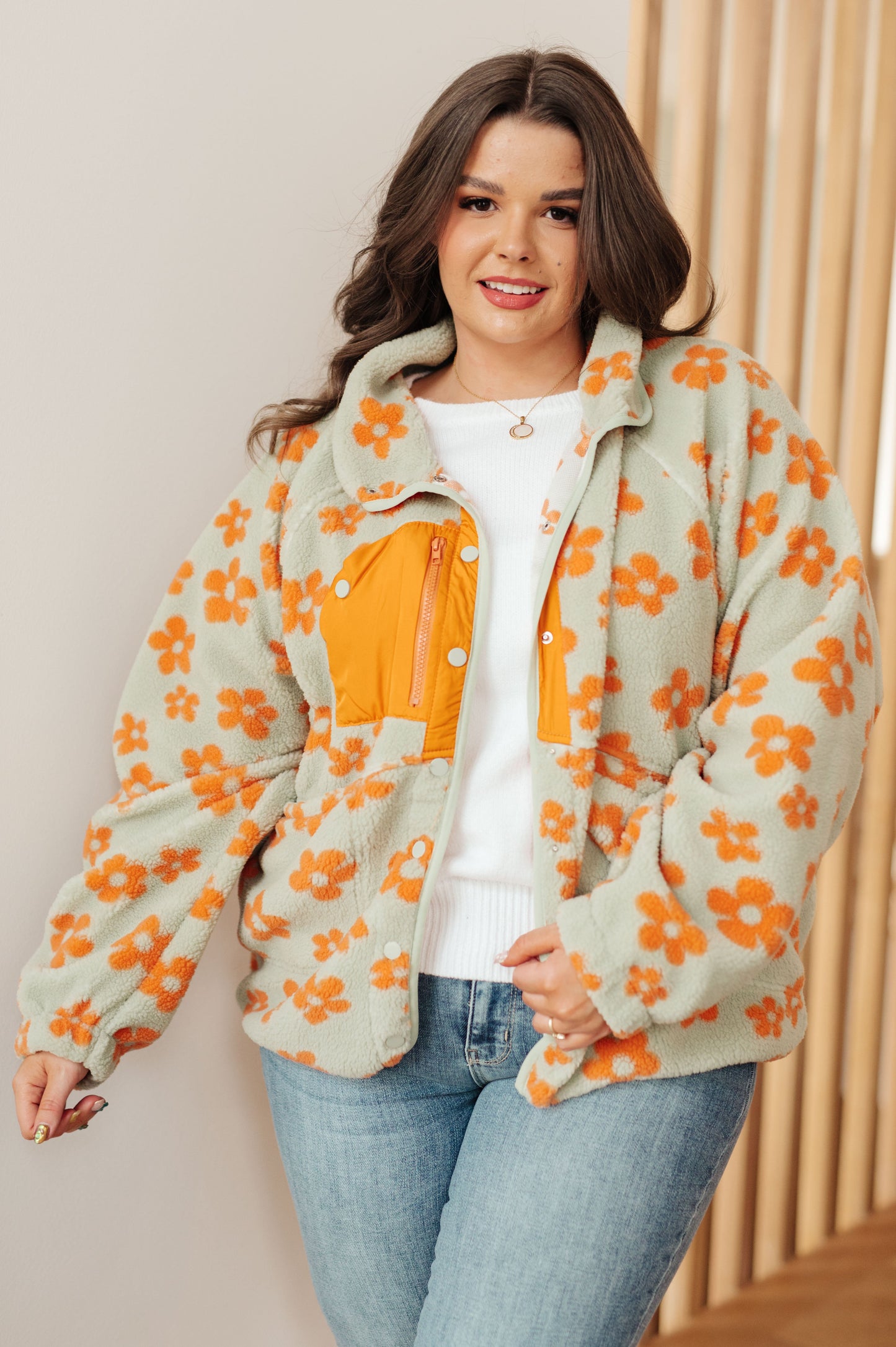 Love It Don't Leave It Floral Fleece Jacket (Online Exclusive)