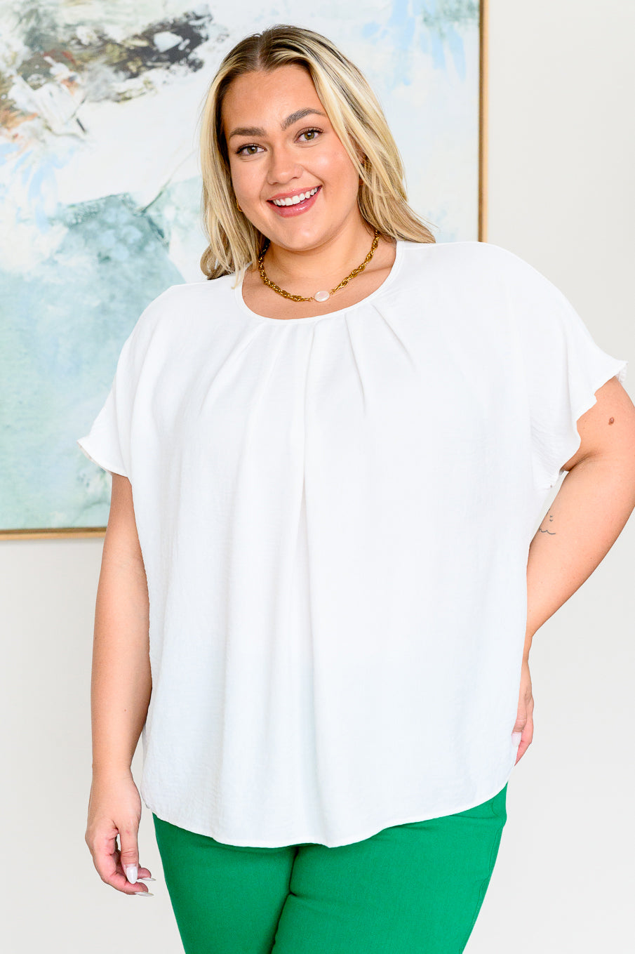 Mild Moments Pleat Detail Top (Online Exclusive)