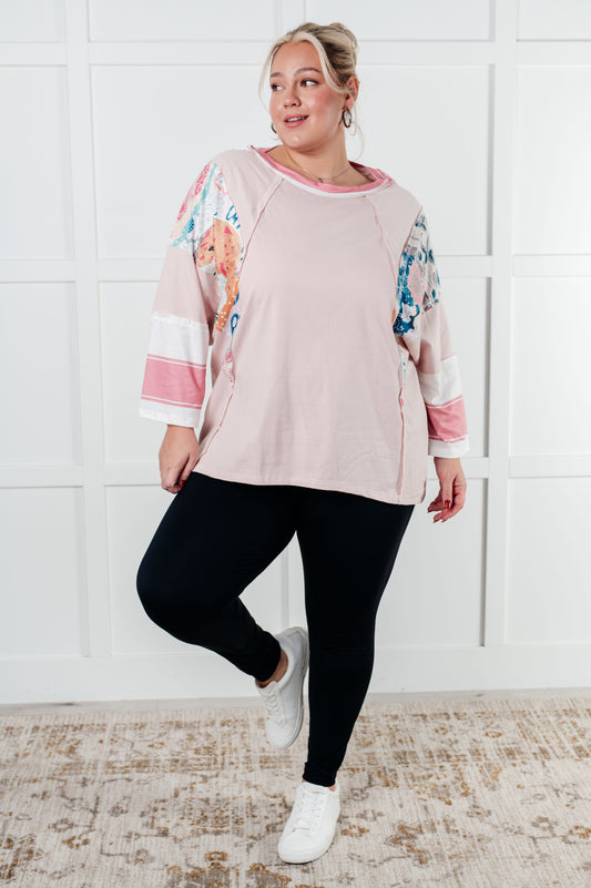 New Chapter Floral Color Block Patchwork Top (Online Exclusive)