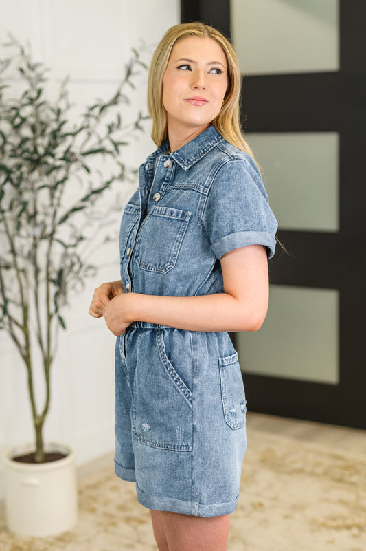 Pleasant and Relevant Denim Romper (Online Exclusive)