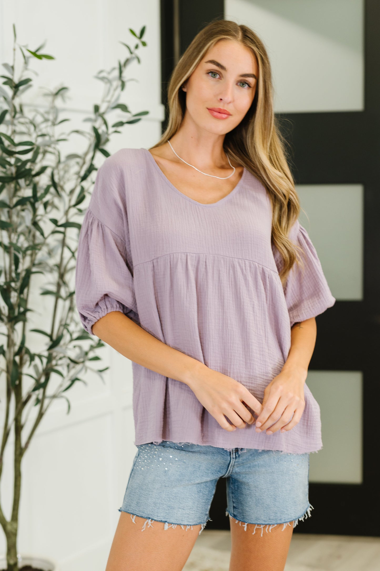 Pleasantly Perfect Bubble Sleeve Peasant Blouse (Online Exclusive)