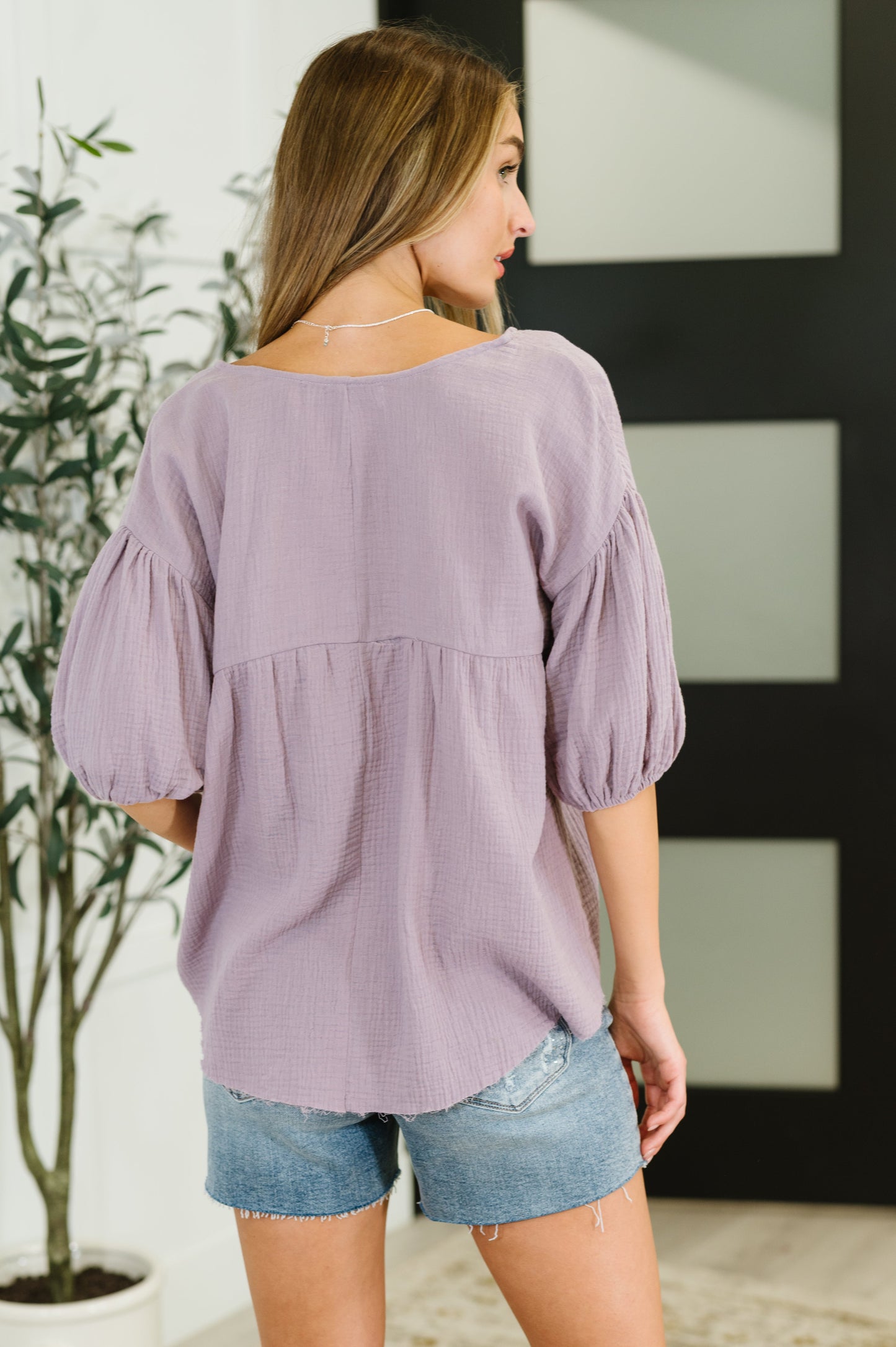 Pleasantly Perfect Bubble Sleeve Peasant Blouse (Online Exclusive)
