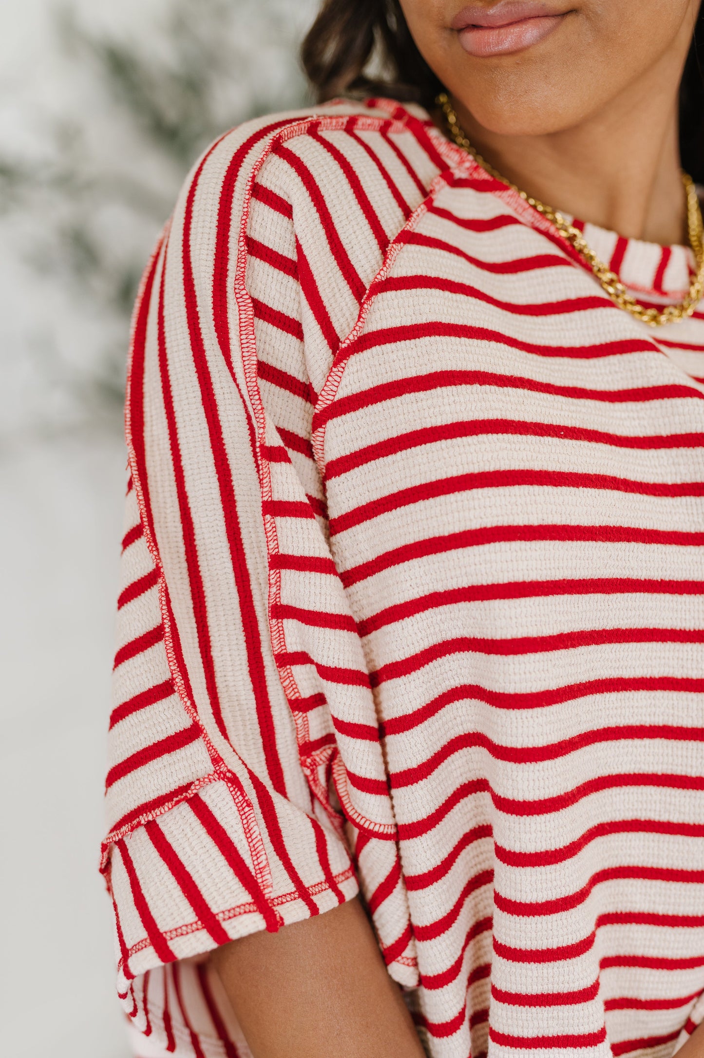 Sass in Session Relaxed Top in Cream Red (Online Exclusive)