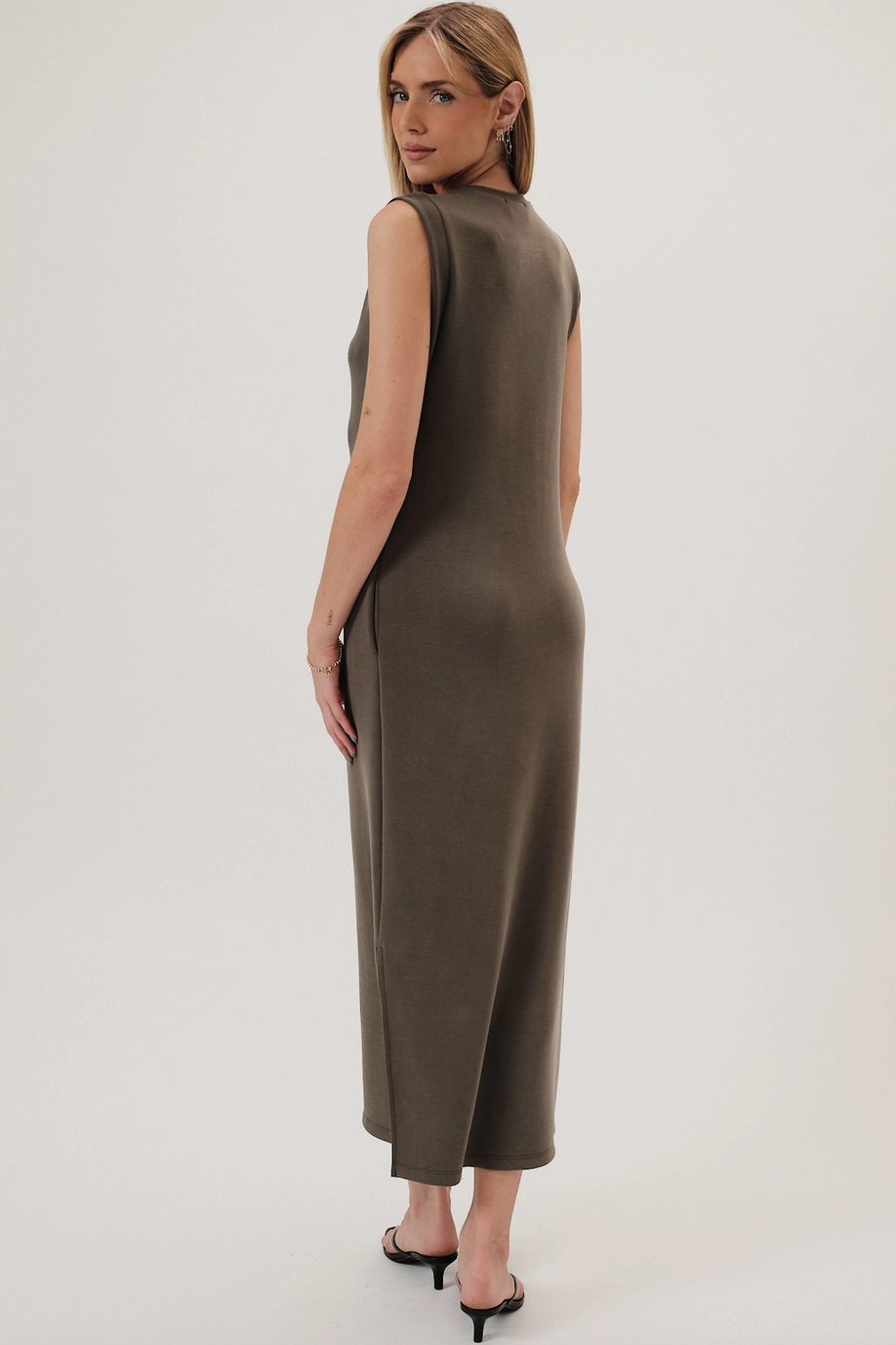 Olive Round Neck Dress