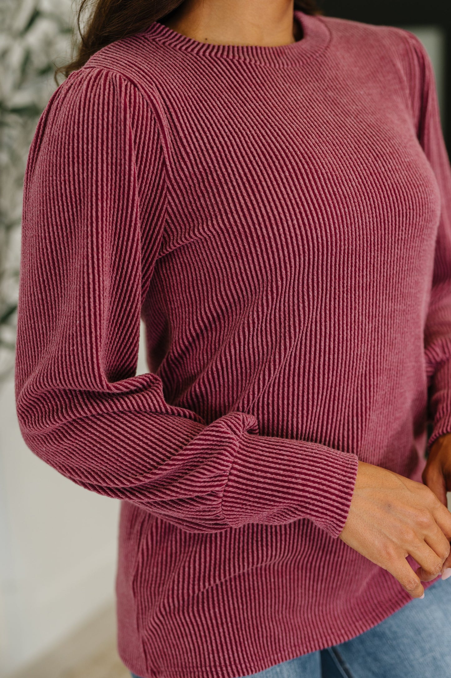 Simply Styled Balloon Sleeve Knit Top (Online Exclusive)