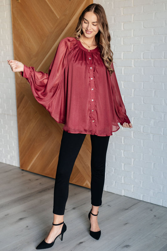 Smiles and Pouts Bat Sleeve Button Down (Online Exclusive)
