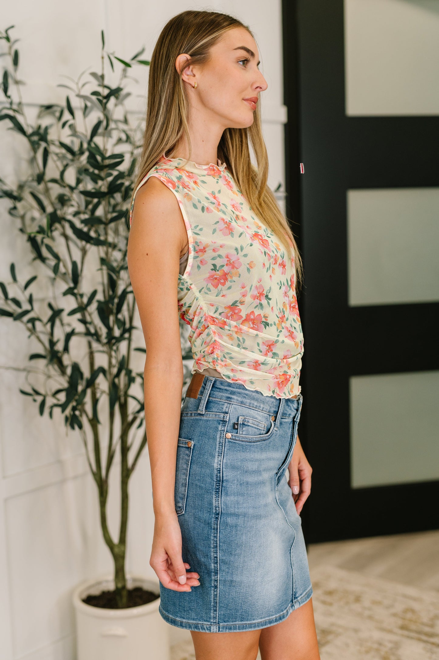 Snatched & Sassy Sheer Layering Top in Chartreuse (Online Exclusive)