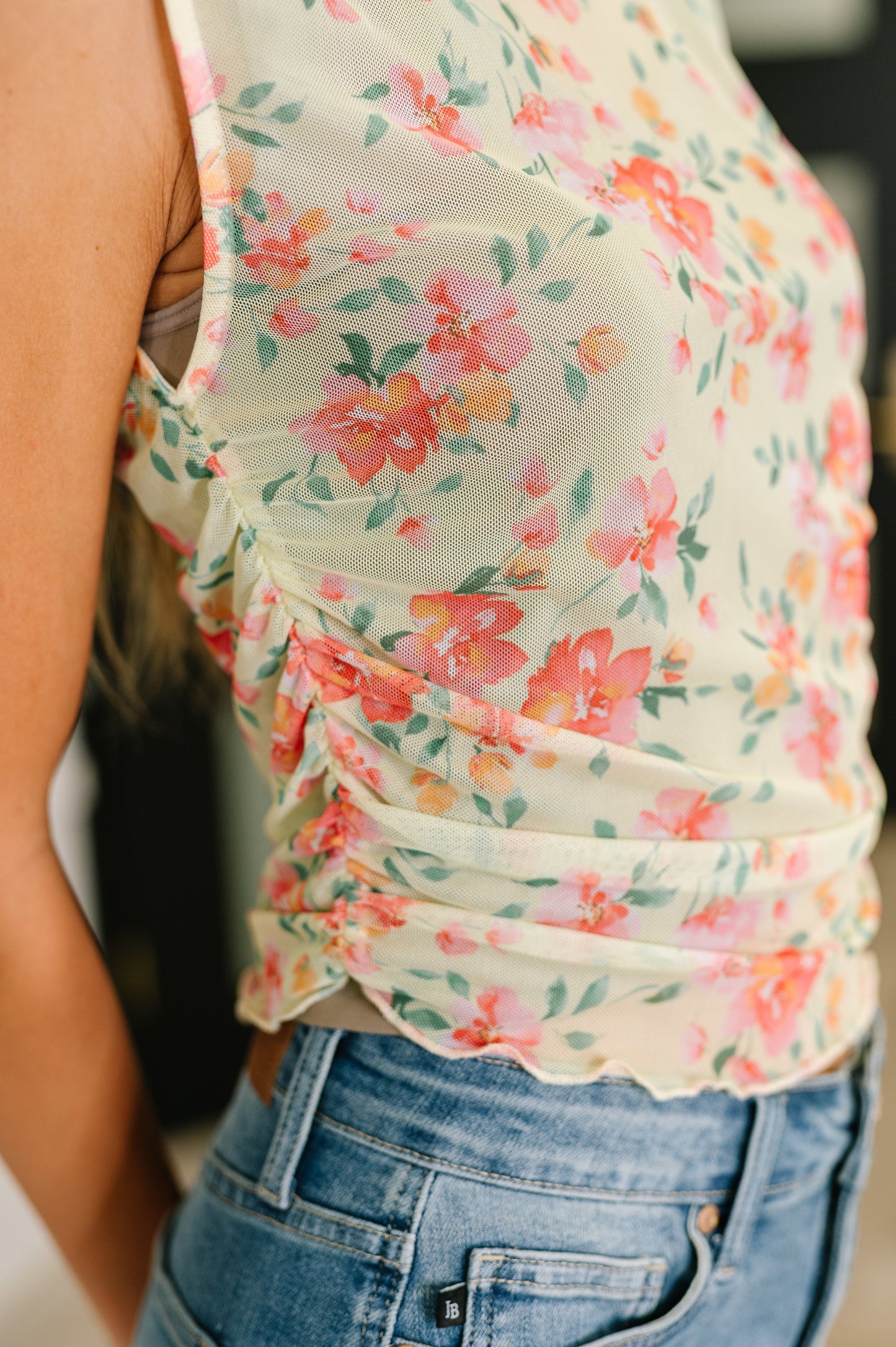Snatched & Sassy Sheer Layering Top in Chartreuse (Online Exclusive)