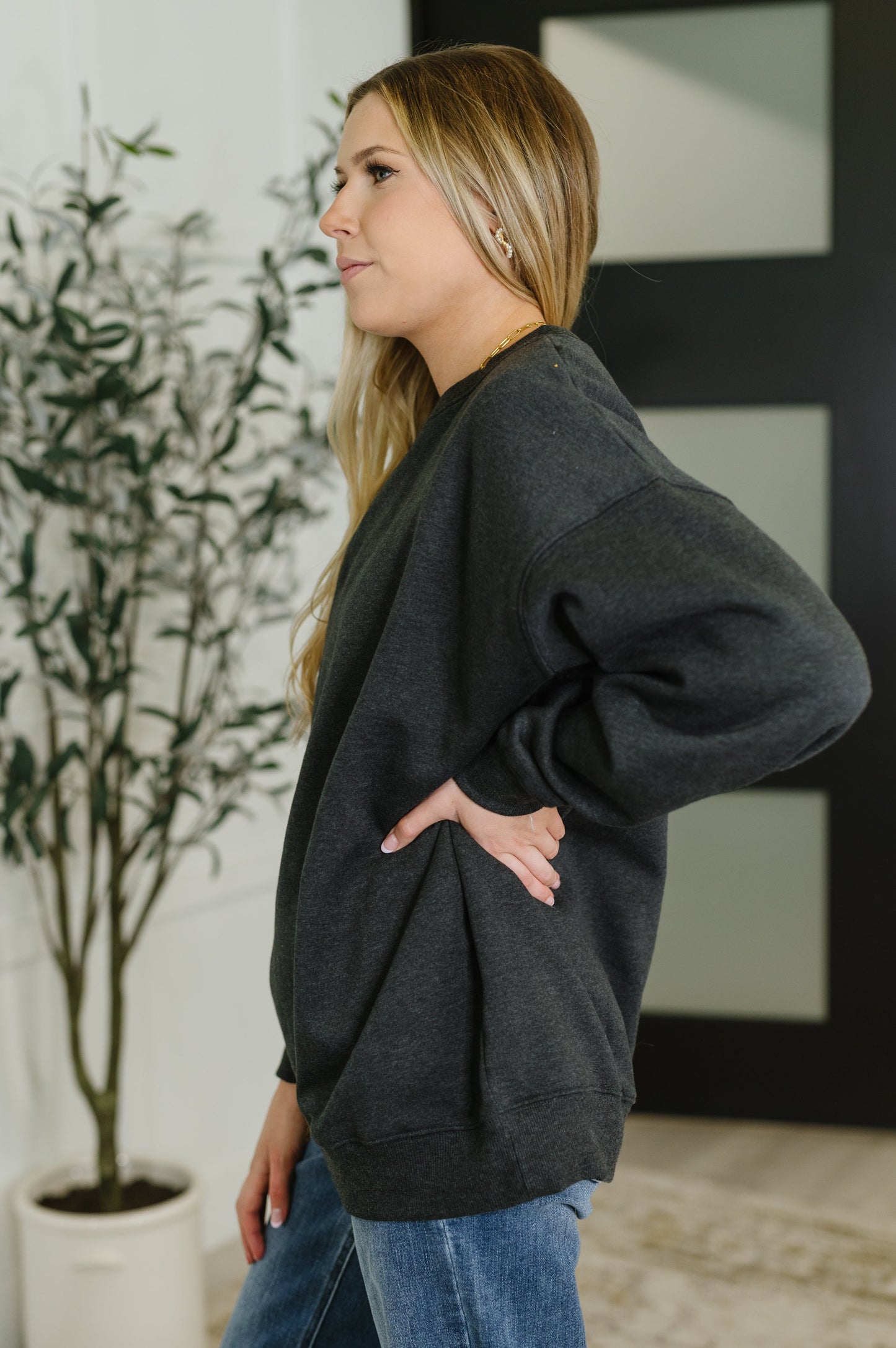 Sunday Snug Relaxed Pullover in Charcoal (Online Exclusive)