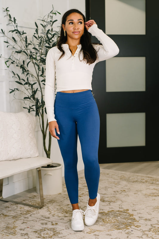 Sunday Splits High Waisted Leggings in Light Navy (Online Exclusive)