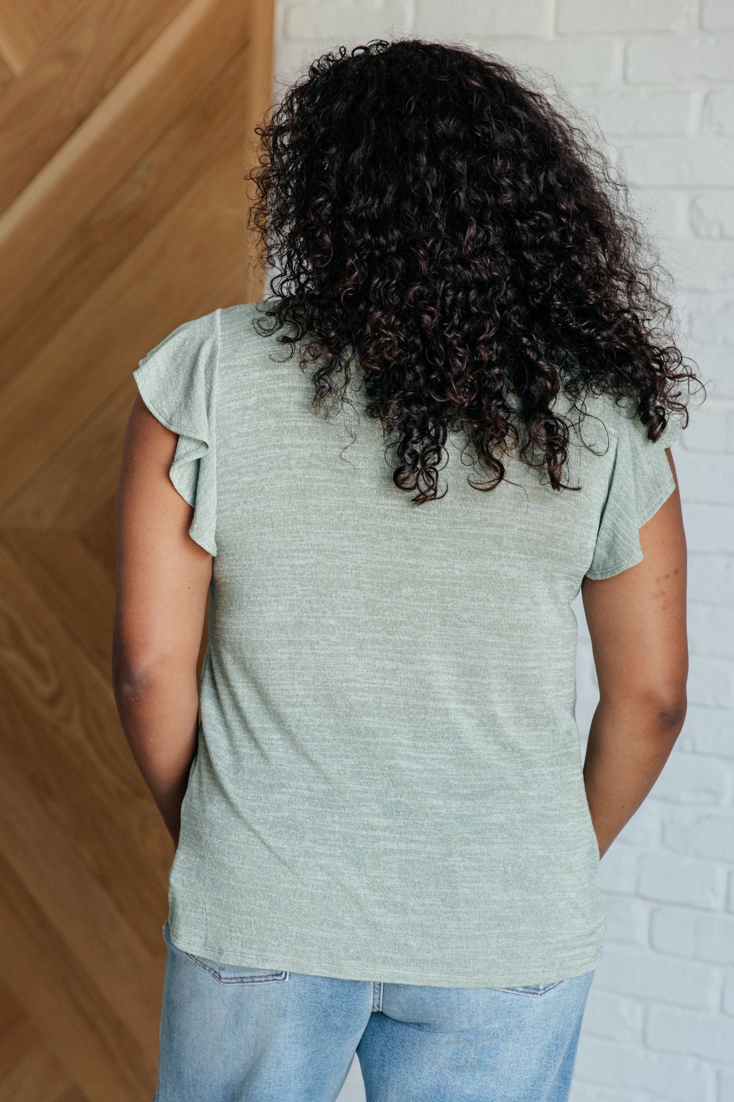 Take It In Flutter Sleeve Top (Online Exclusive)