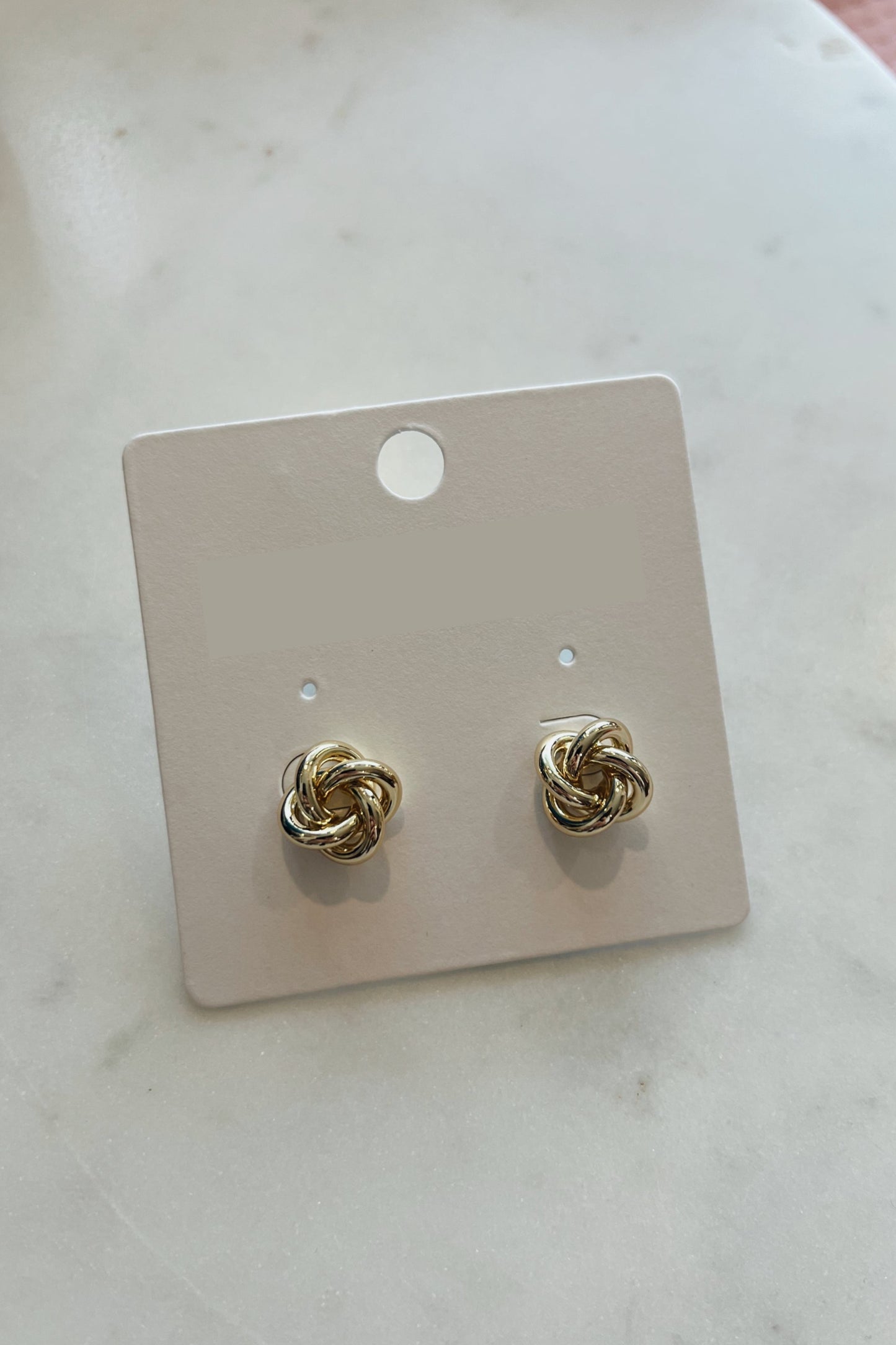 Gold Knot Stud Earrings