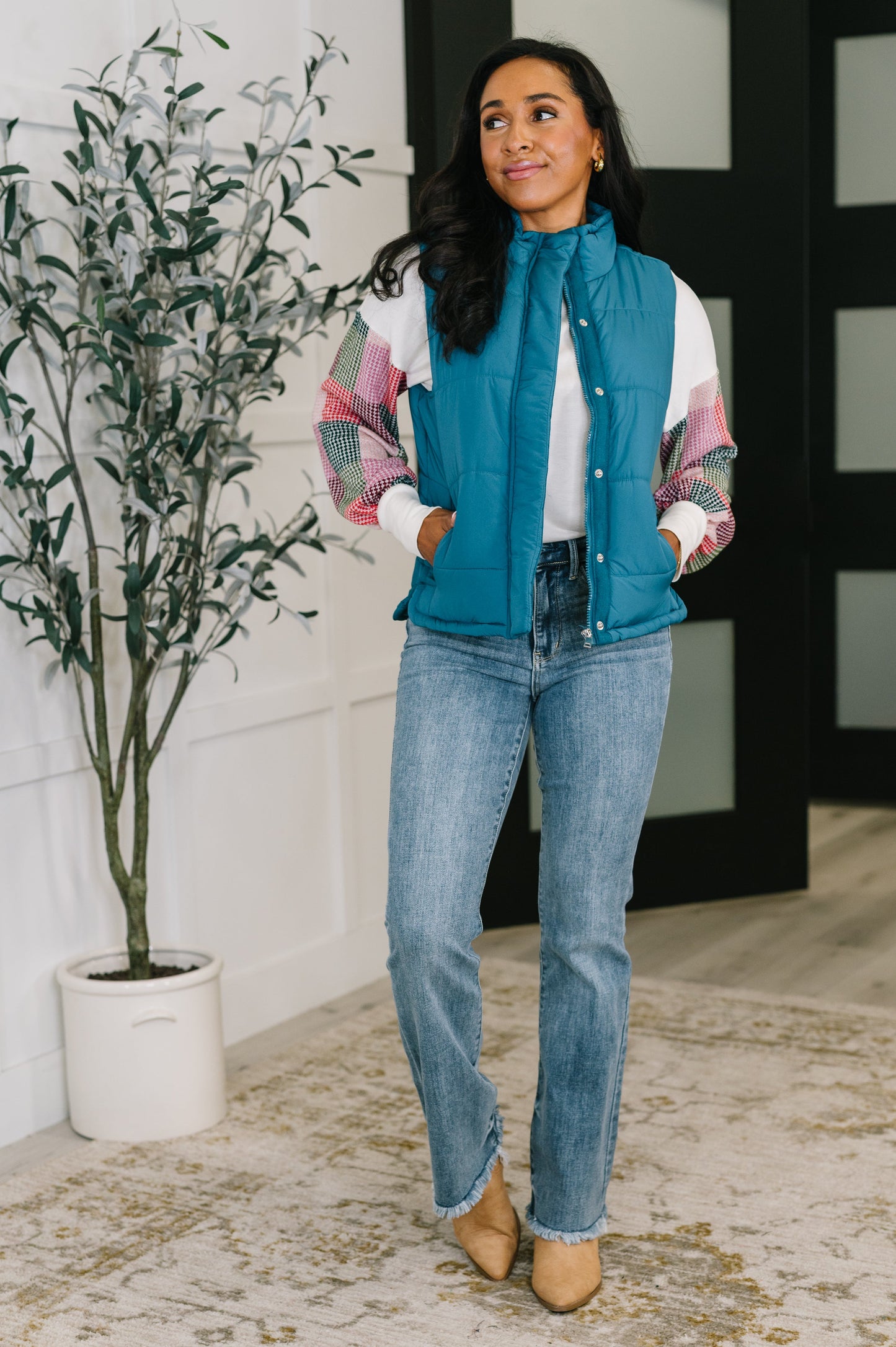 That's What I'm Talkin' About Puffer Vest in Teal (Online Exclusive)