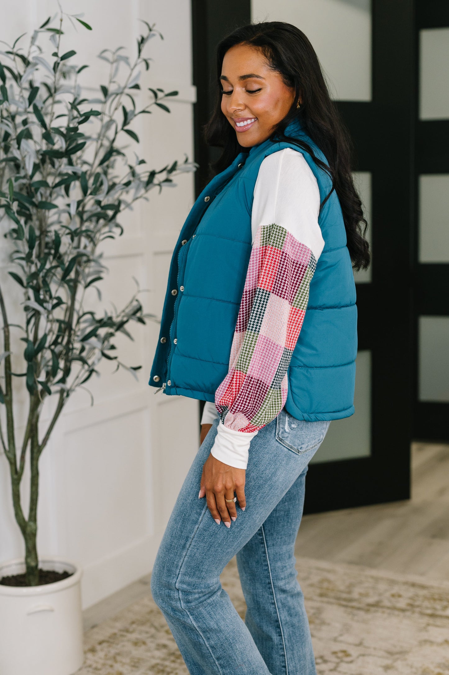 That's What I'm Talkin' About Puffer Vest in Teal (Online Exclusive)