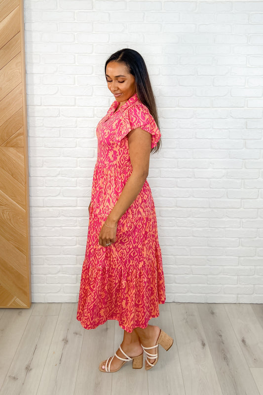 The Way You Move Flutter Sleeve Dress in Fuchsia (Online Exclusive)