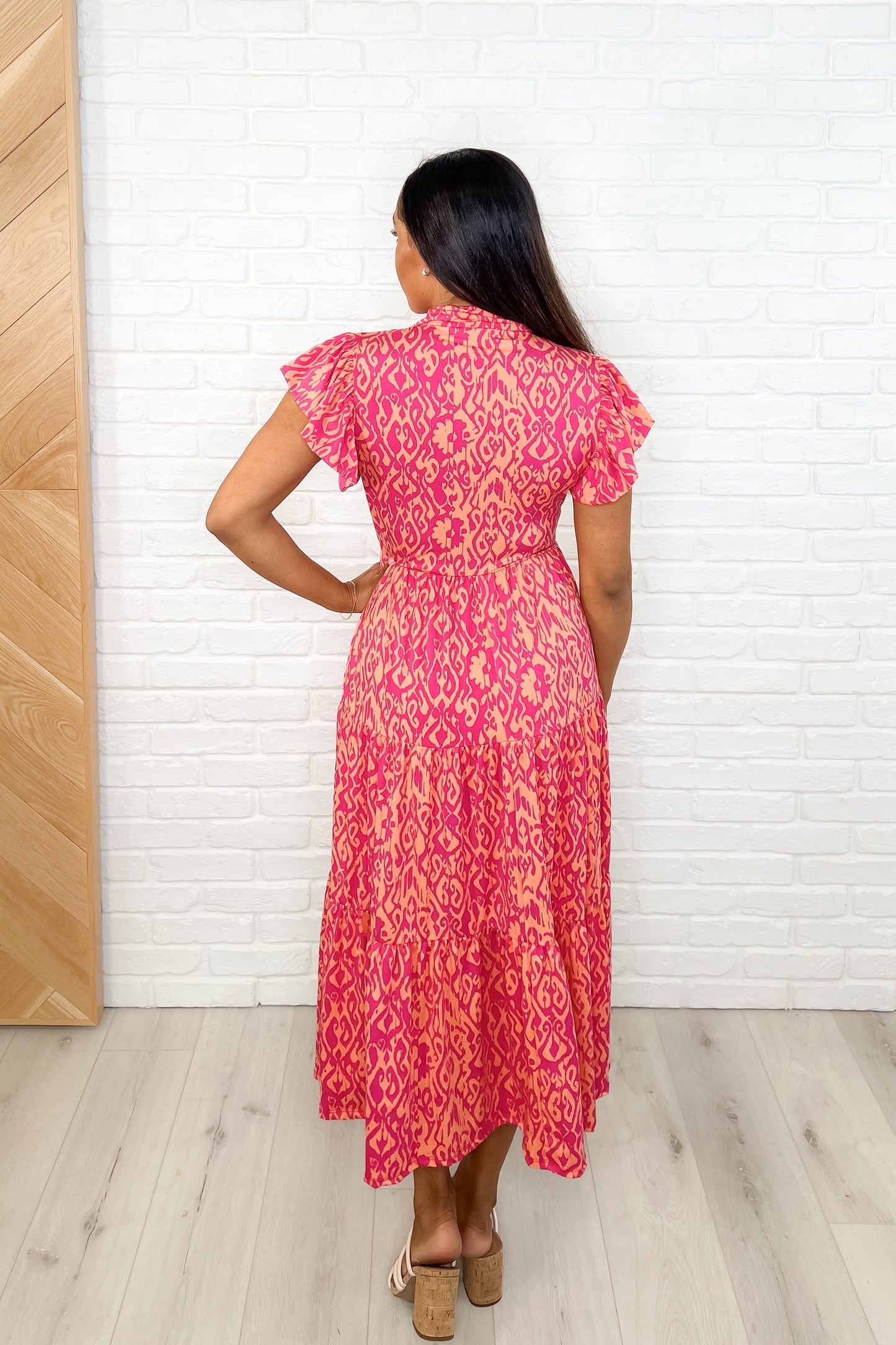 The Way You Move Flutter Sleeve Dress in Fuchsia (Online Exclusive)