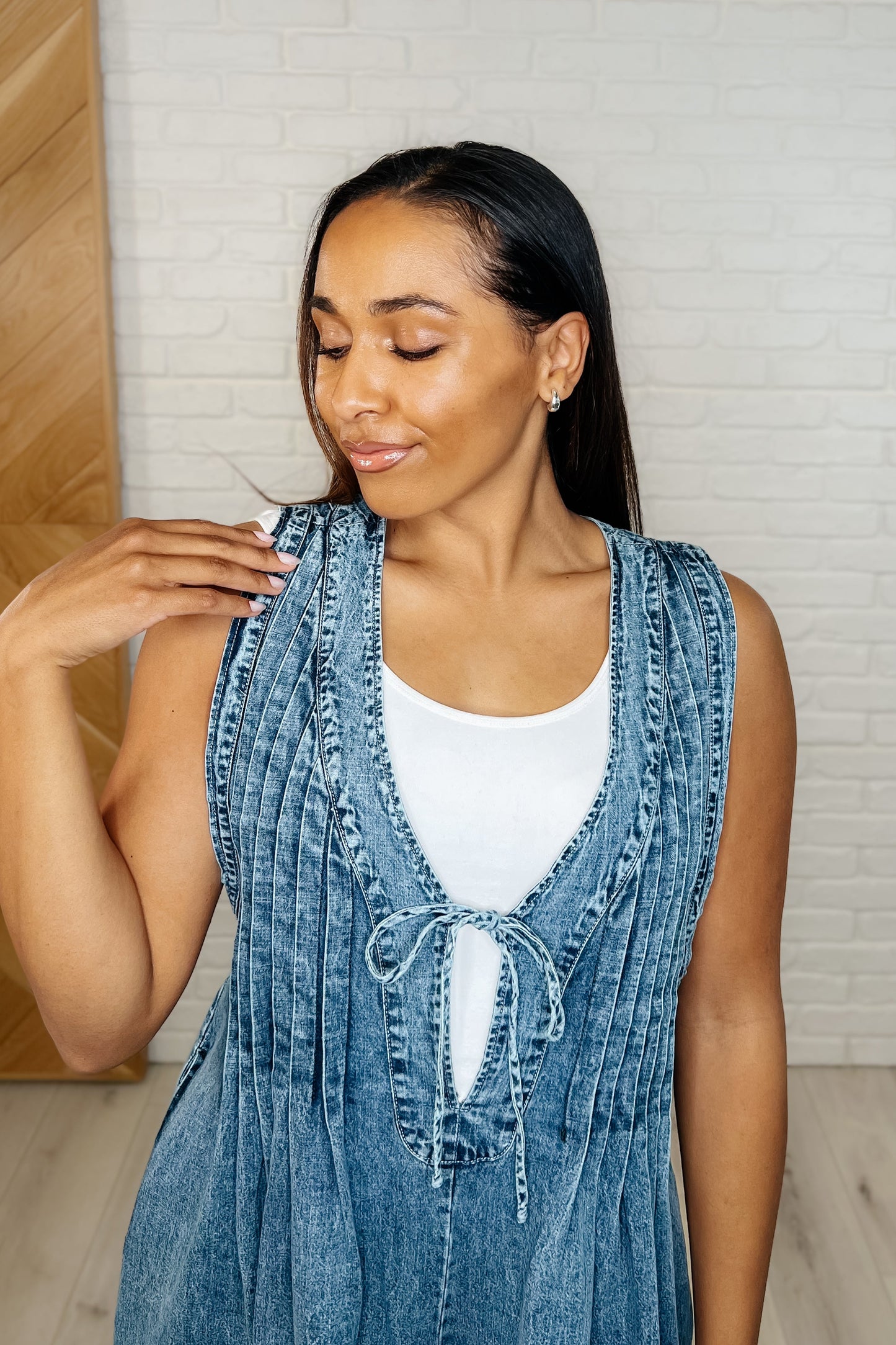 Too Cool For Fools Wide Leg Jumpsuit in Denim (Online Exclusive)