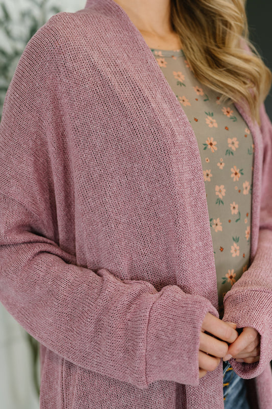 Travel Hideaway Open Front Cardigan in Cashmere Rose (Online Exclusive)
