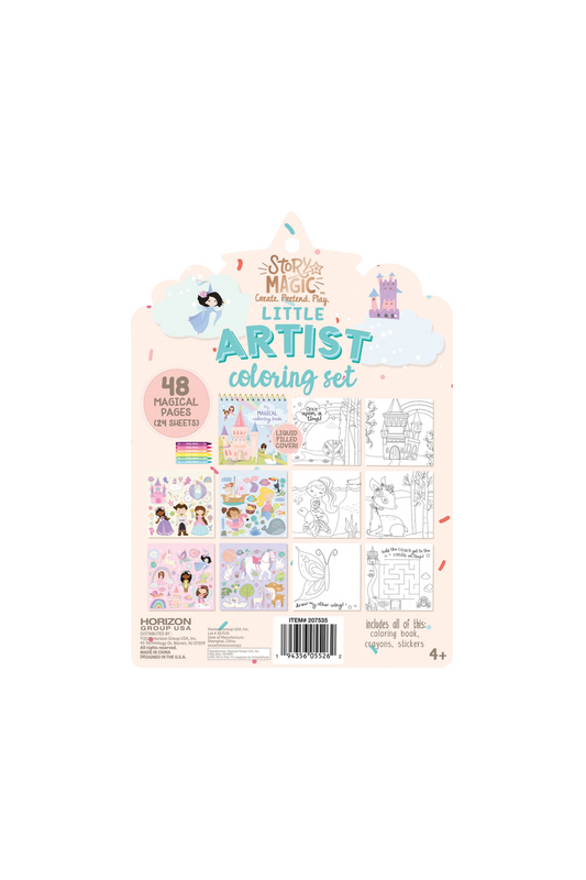 Coloring set packaging with illustrations on a white background