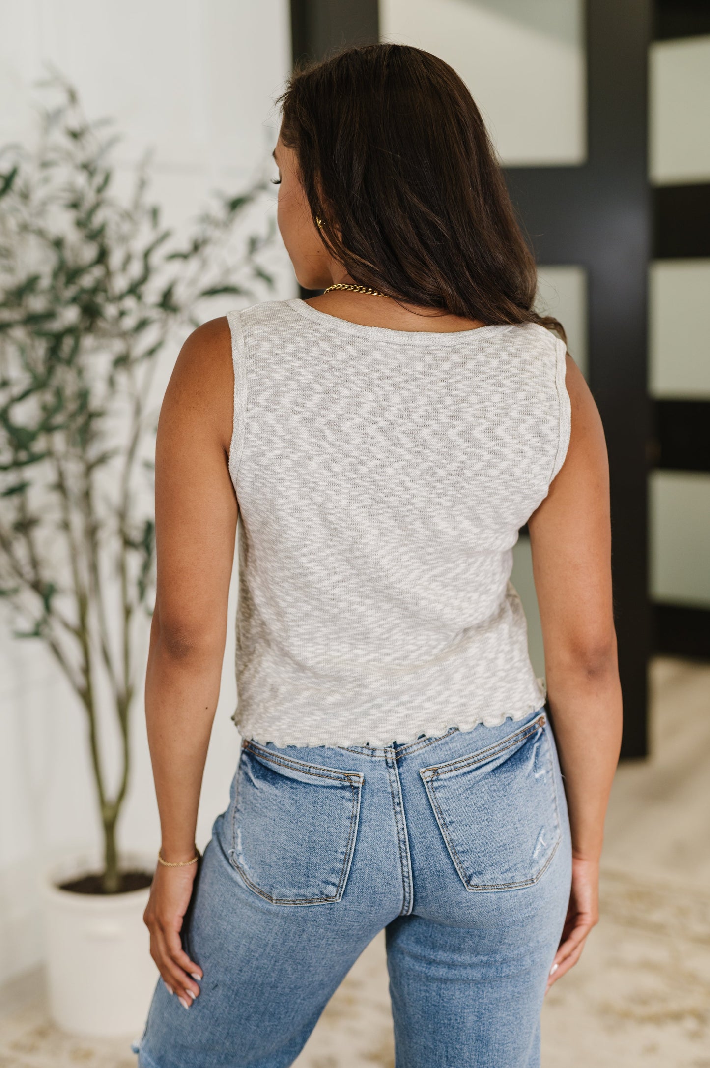 What's the Plan Lettuce Hem Tank in Heather Grey (Online Exclusive)