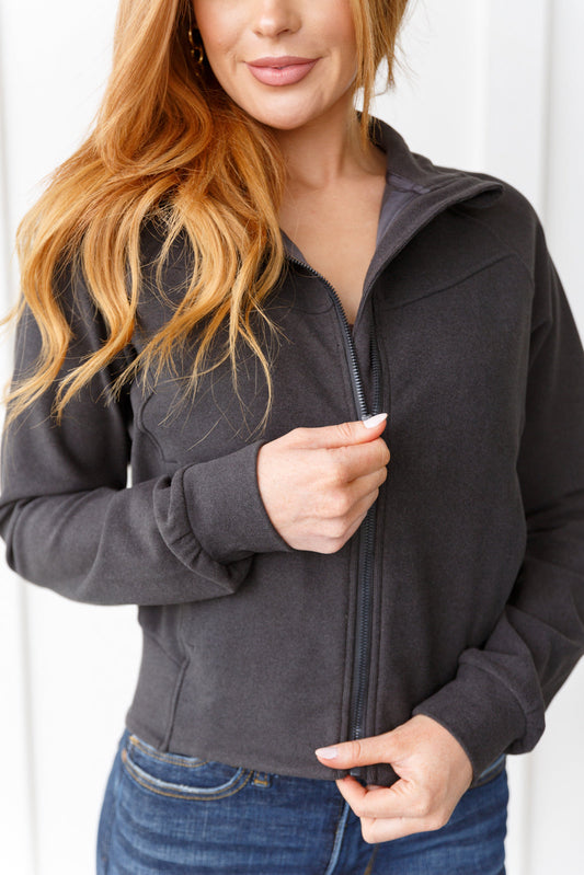Where Are You Zip Up Jacket in Black (Online Exclusive)