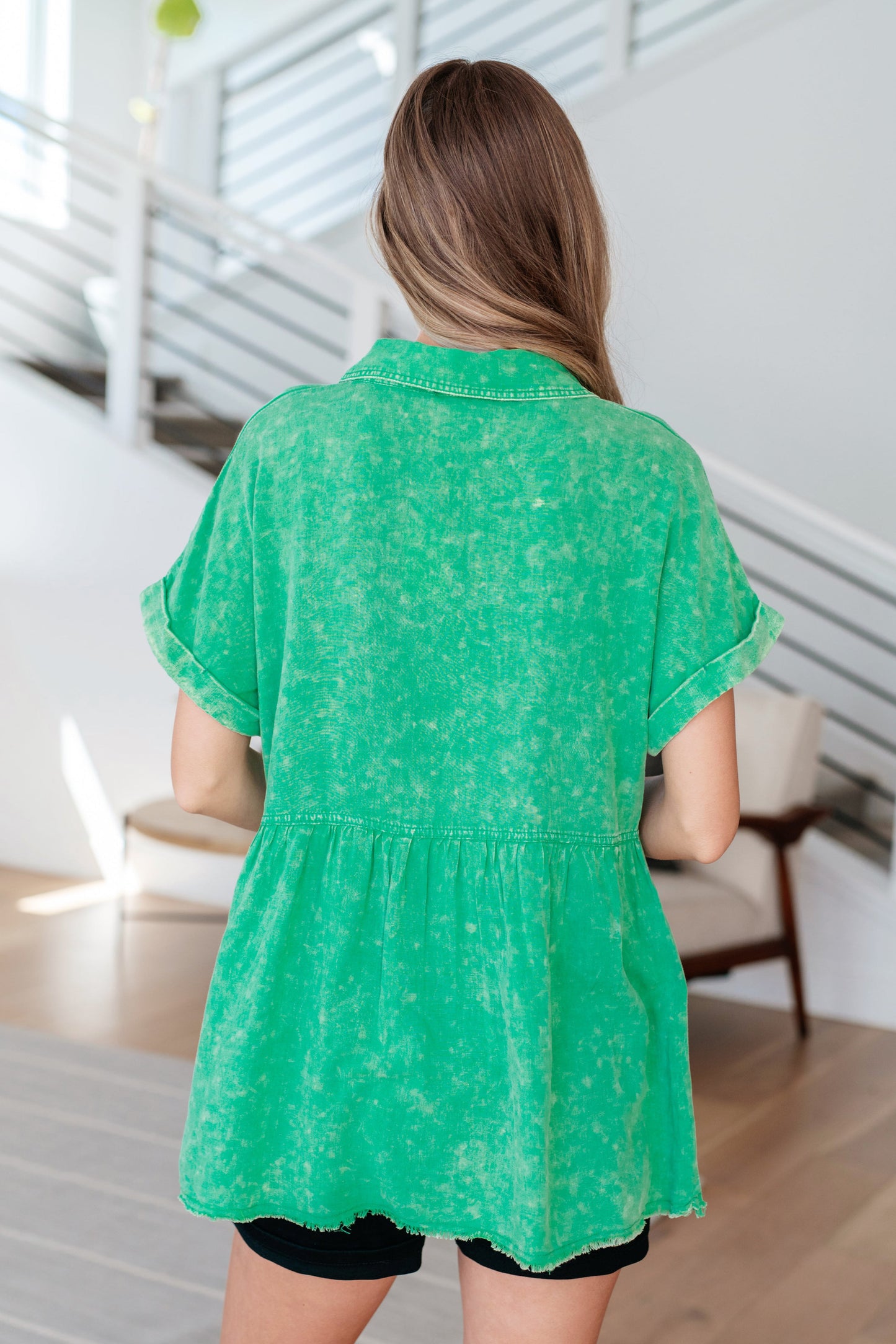 Working In The Garden Button Up Peplum Blouse (Online Exclusive)