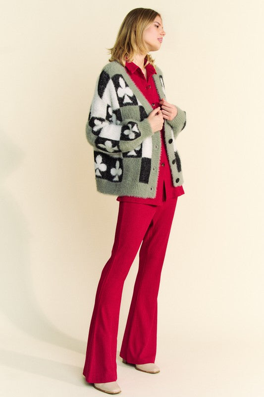 Clover Print Cardigan