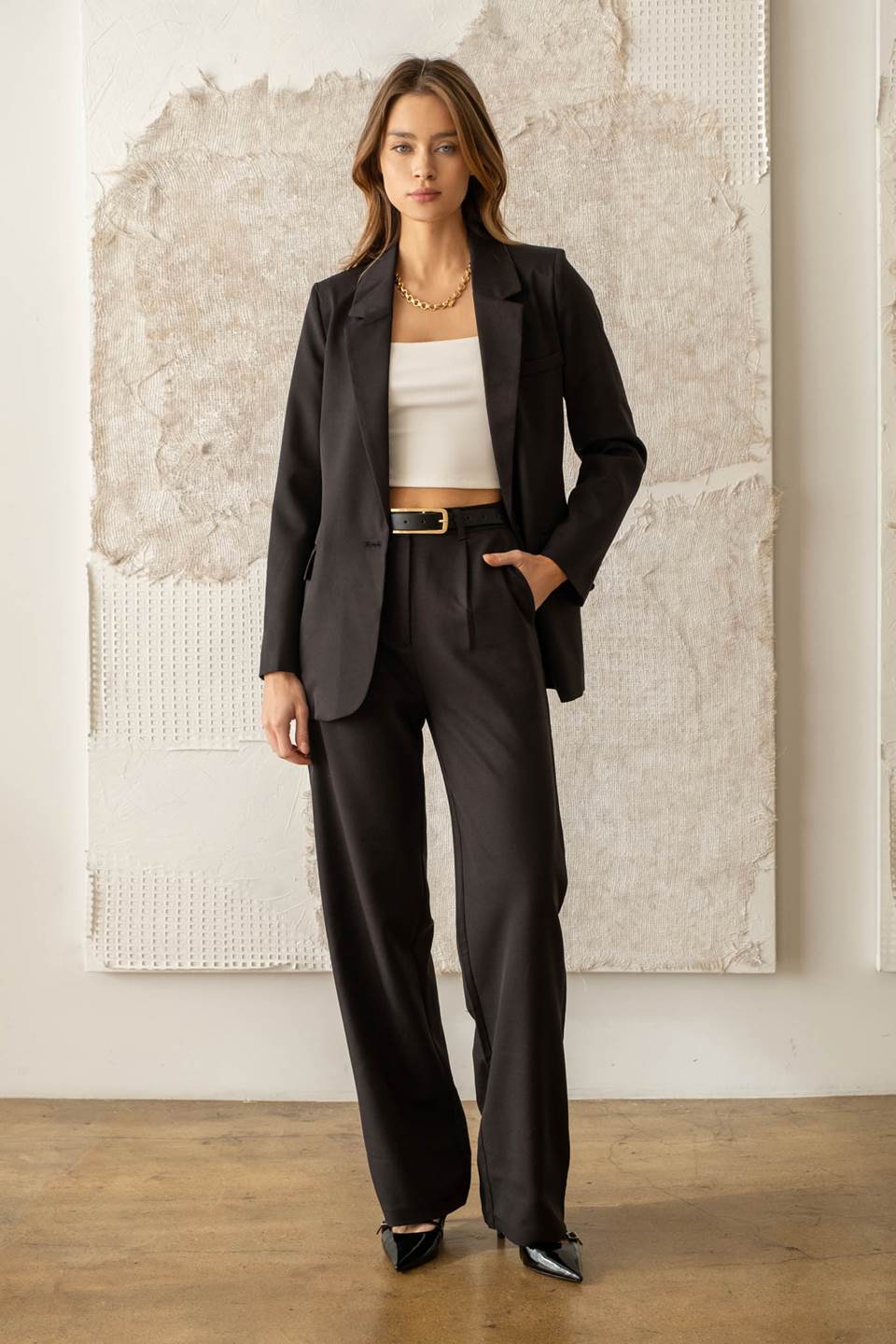 High Waisted Wide Leg Pants - Black Simply Blessed Boutique High Waisted Wide Leg Pants - Black Simply Blessed Boutique