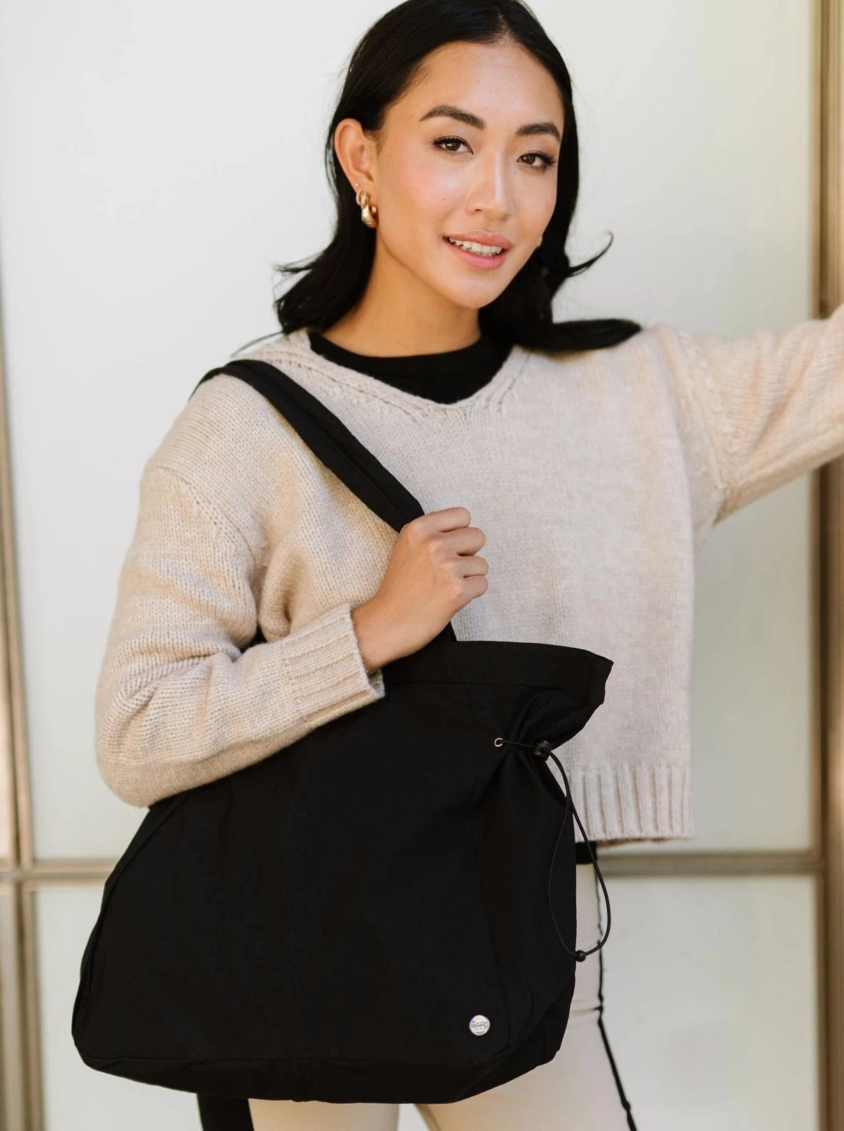 Skylar Nylon Side-Cinch Carry All Gym Tote