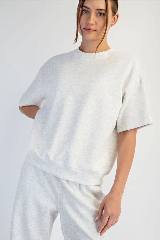 Short Sleeve Top- Heather Grey