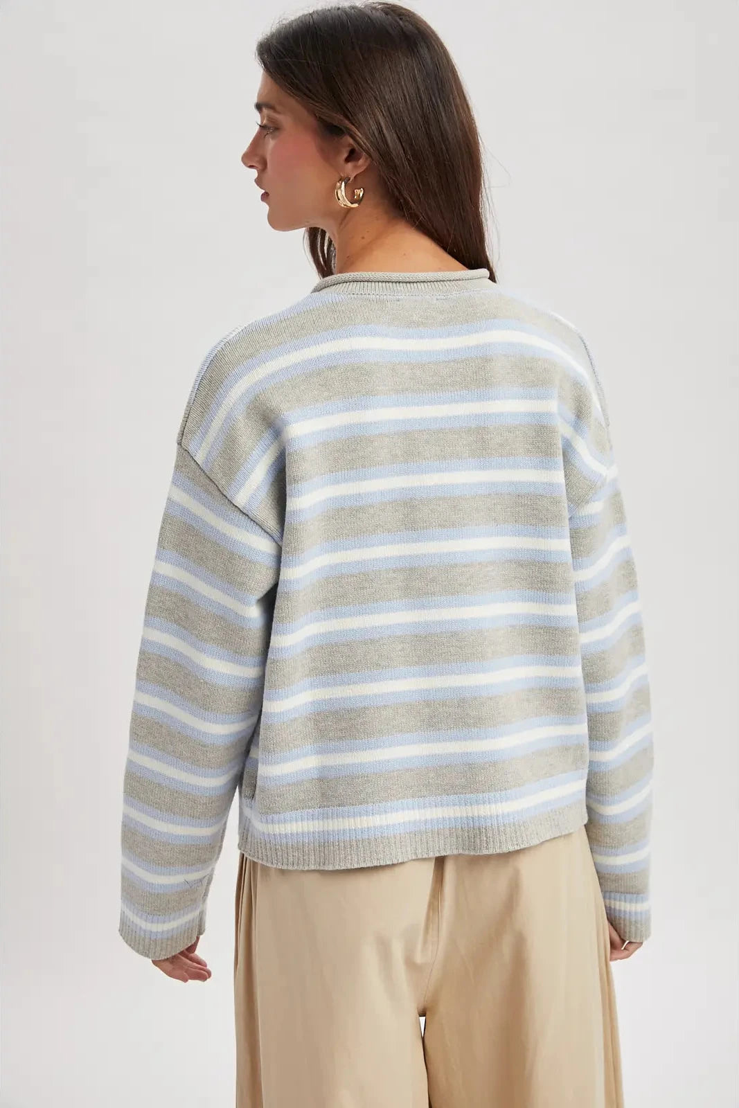 Ella Striped Sweater Cardigan