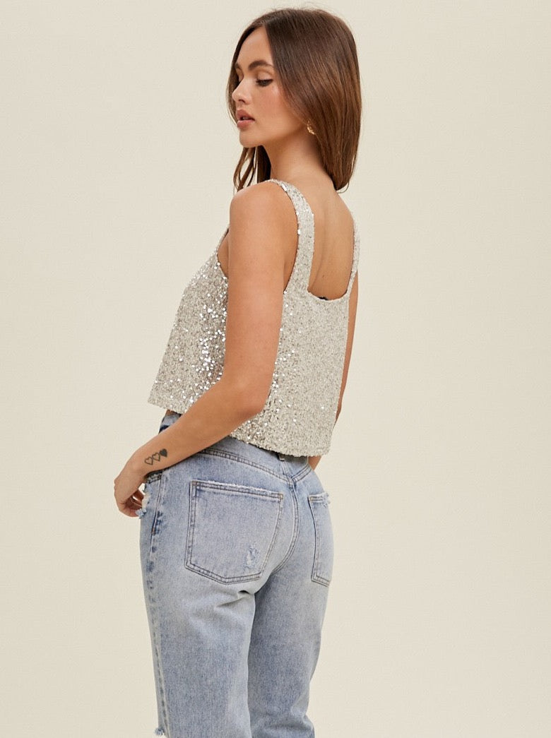 Sequin Relaxed Tank Top