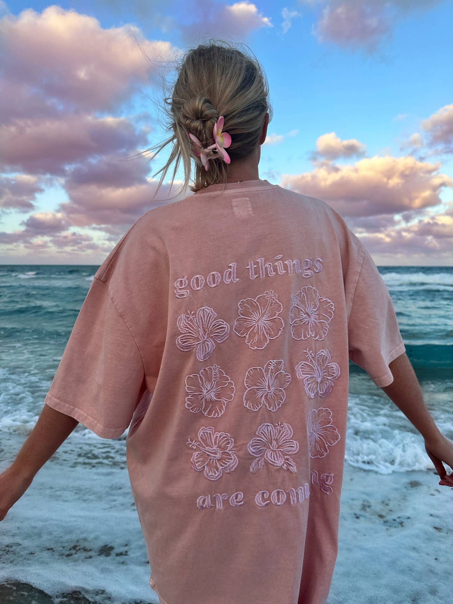 Good Things Are Coming Embroidered Tee