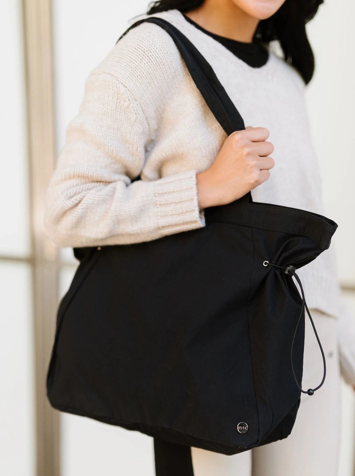 Skylar Nylon Side-Cinch Carry All Gym Tote
