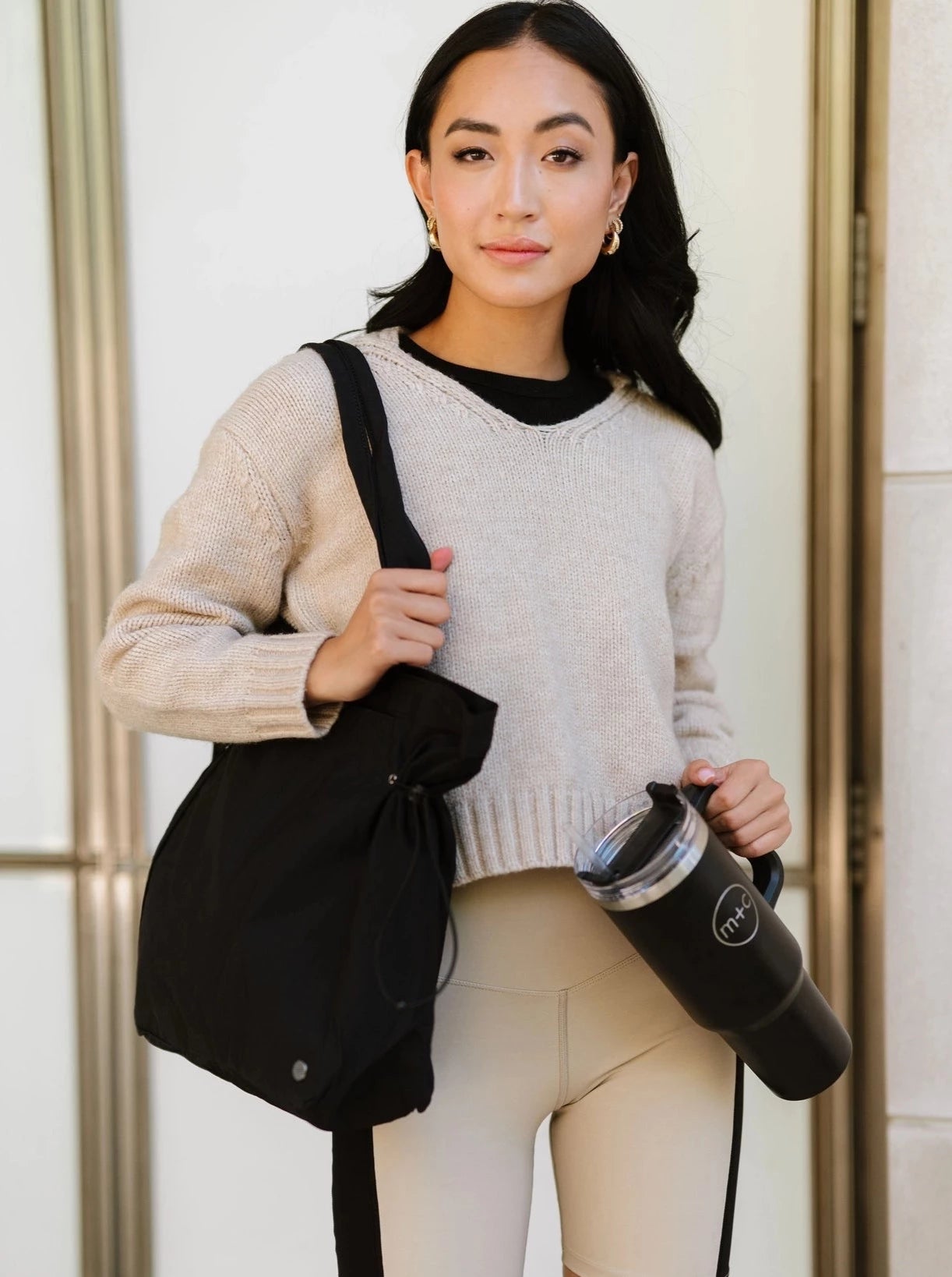 Skylar Nylon Side-Cinch Carry All Gym Tote