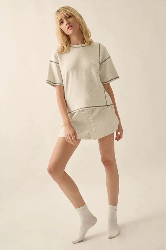 Scuba Contrast-Stitch- Heather Grey
