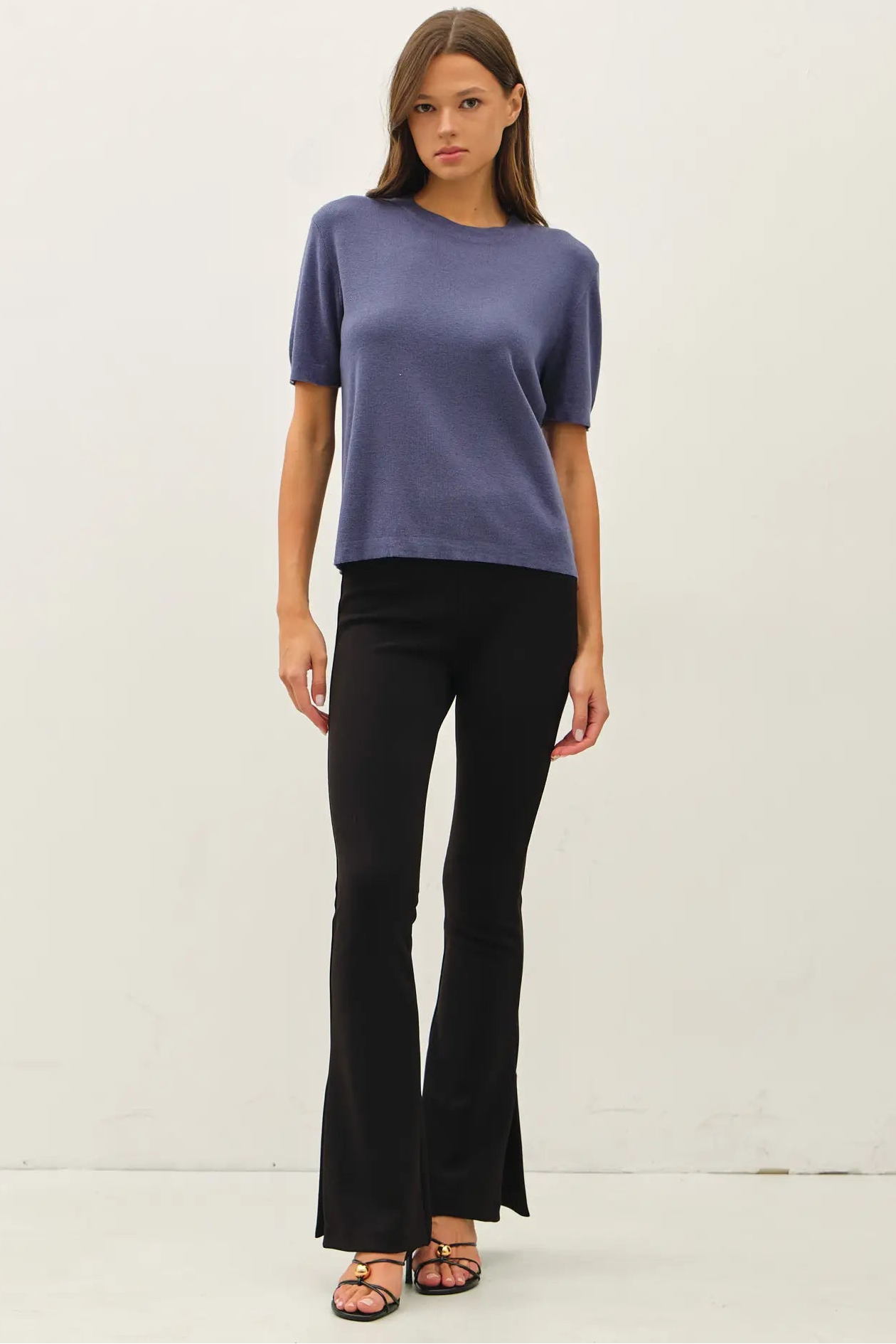 Cashmere Blended Top - Slate Blue