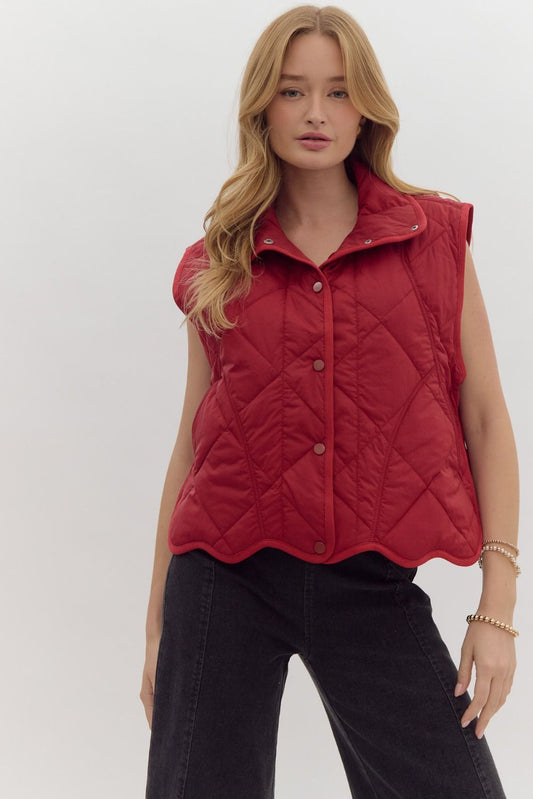 Scalloped Hem Vest- Multiple Colors