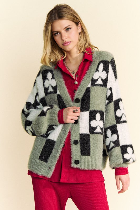 Clover Print Cardigan