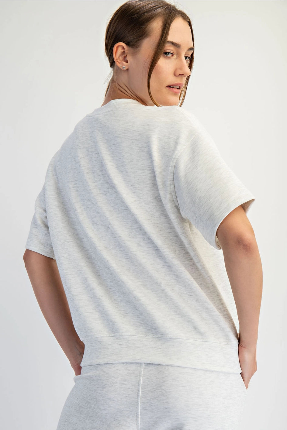 Short Sleeve Top- Heather Grey
