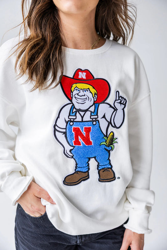 Nebraska Mascot Chenille Comfort Crew