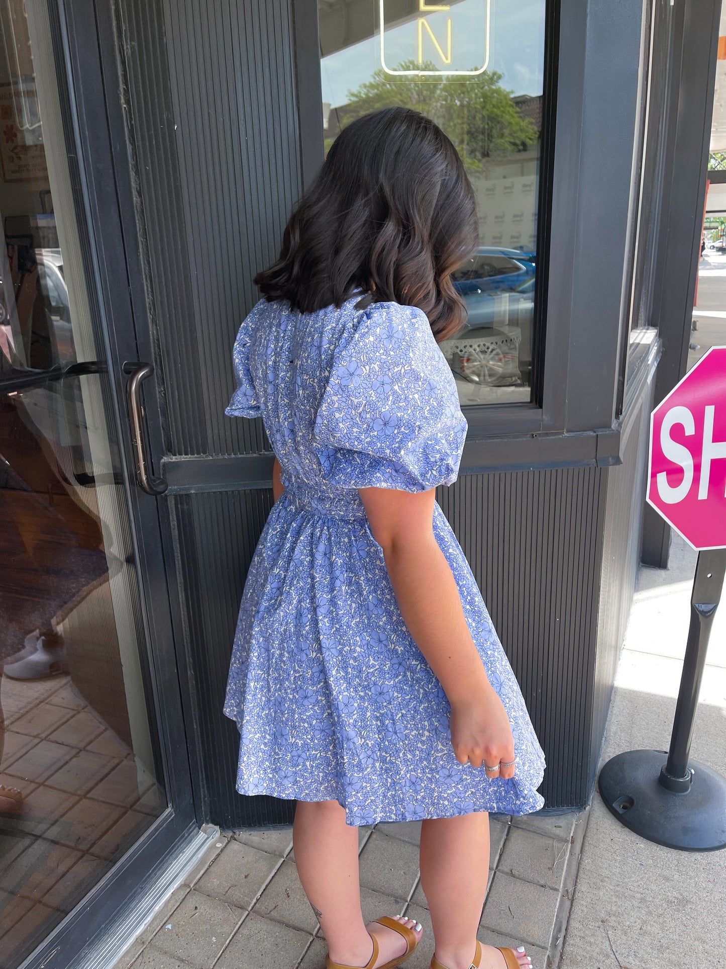 Tea Party Puff Sleeve Mini Dress