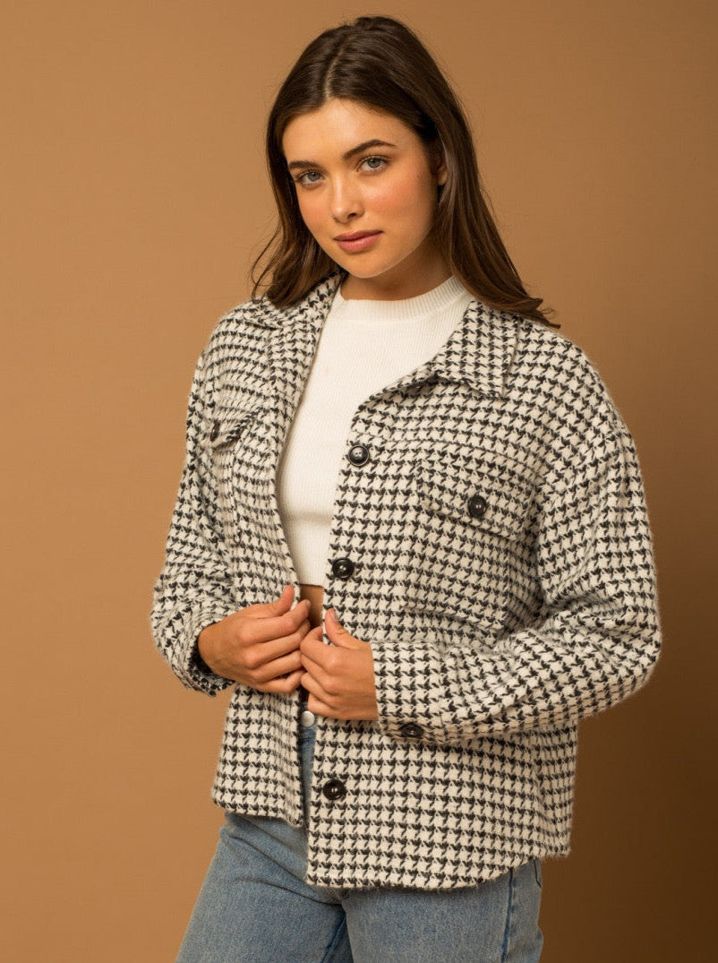 B&W Houndstooth Jacket