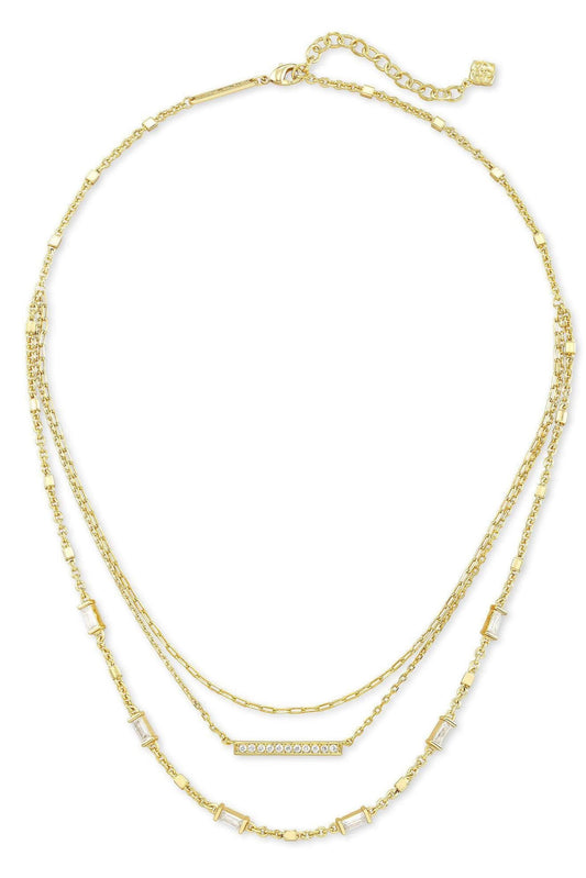 Kendra Scott Addison Triple Strand Necklace - Silver and Gold