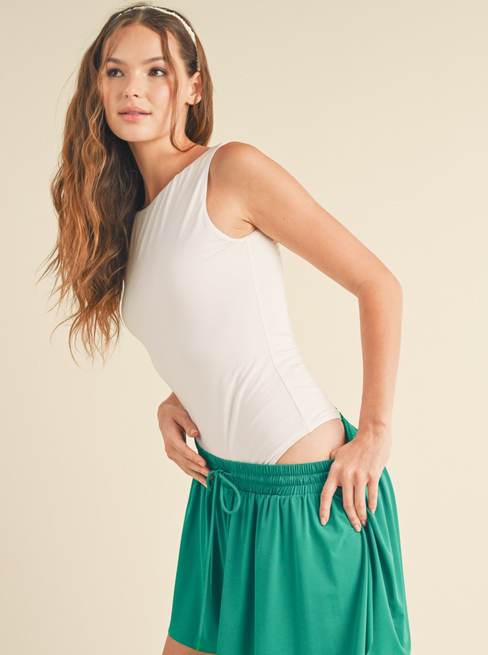 Boat Neck Bodysuit - White