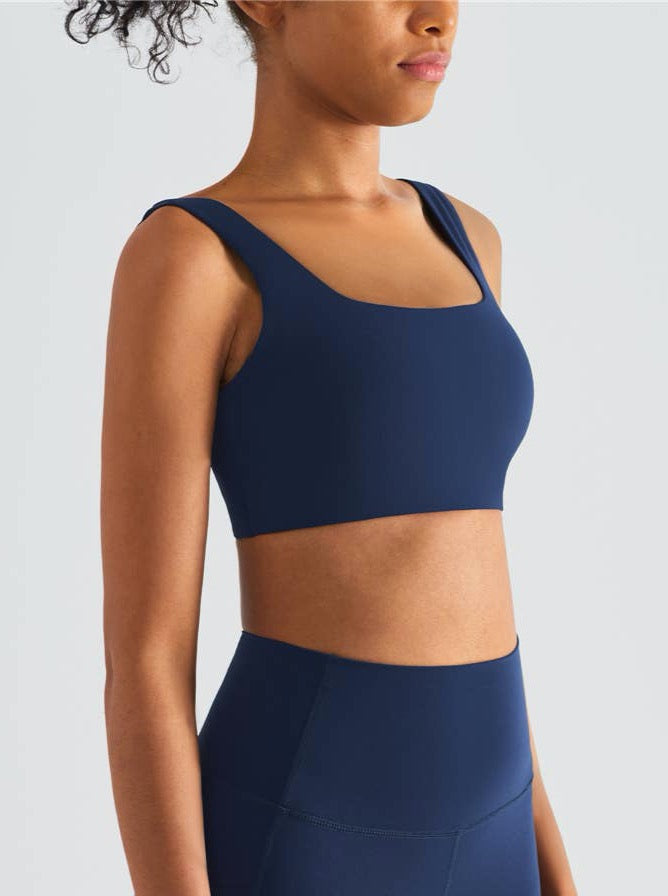 Luxe Navy Diamond Lycra® U-Back Sports Bra – Simply Blessed Boutique