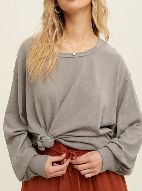 Gillian Grey Knit Top