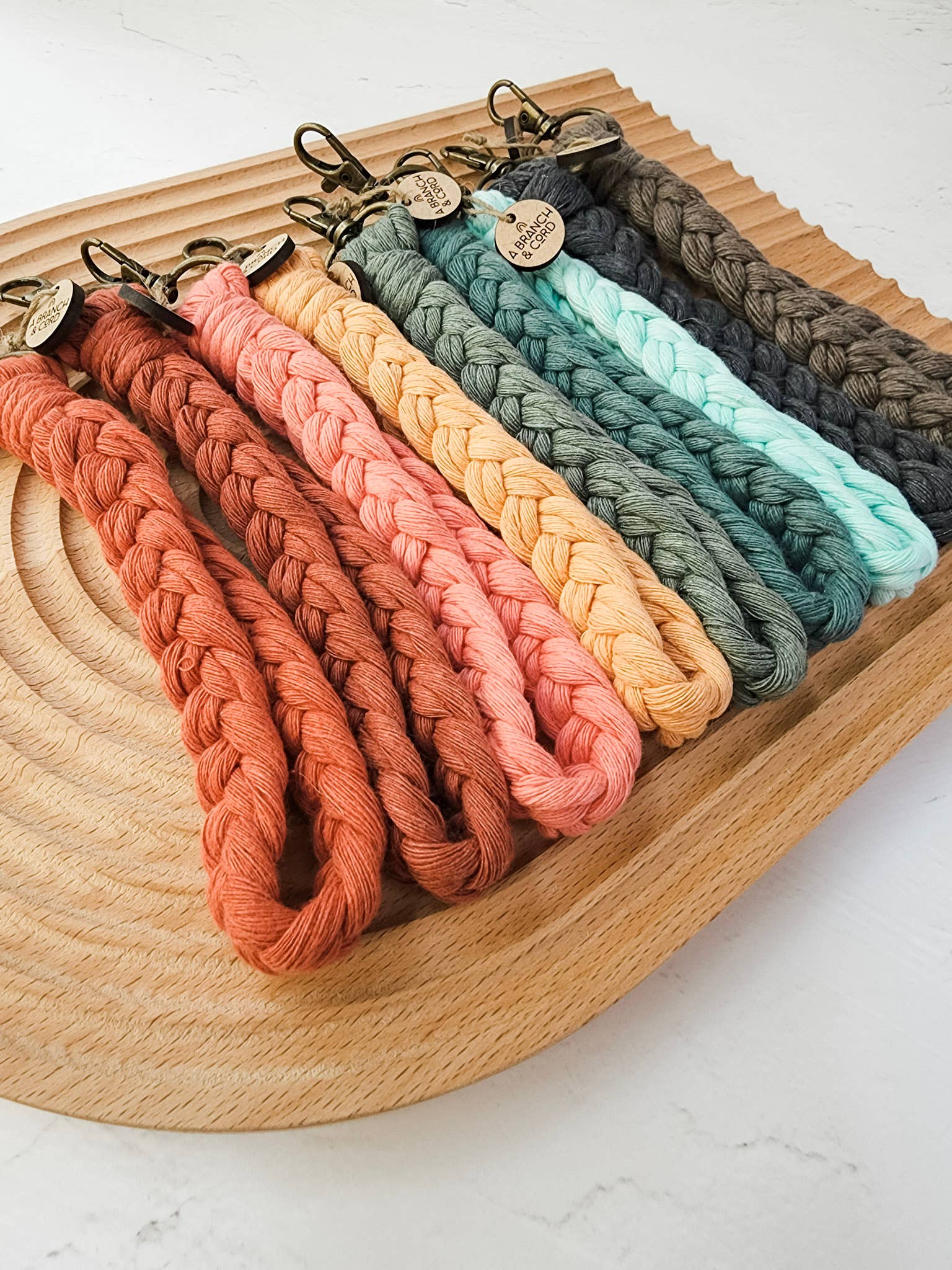 A Cord & Branch Macrame Keychains