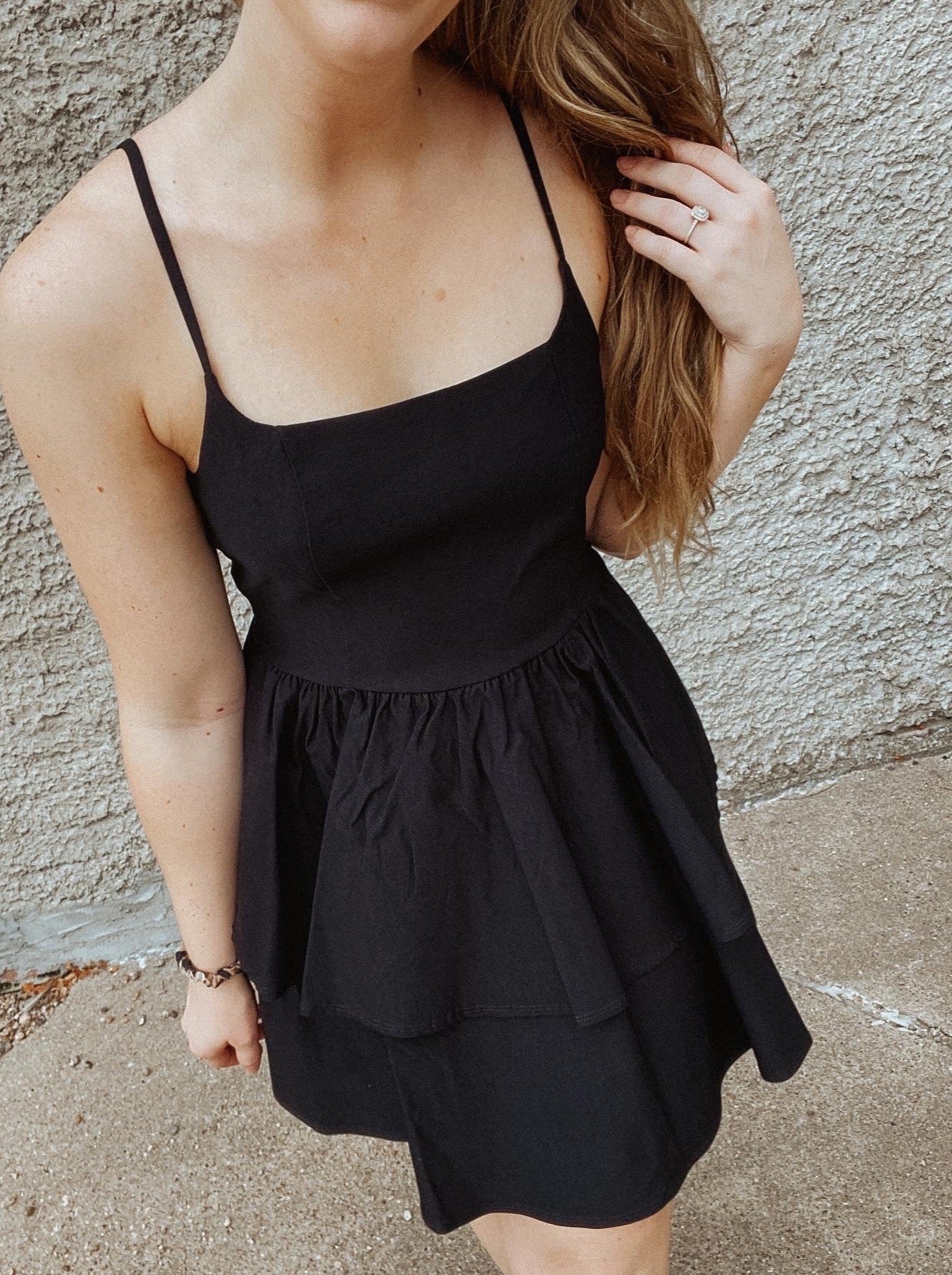 Black Tiered Ruffle Dress