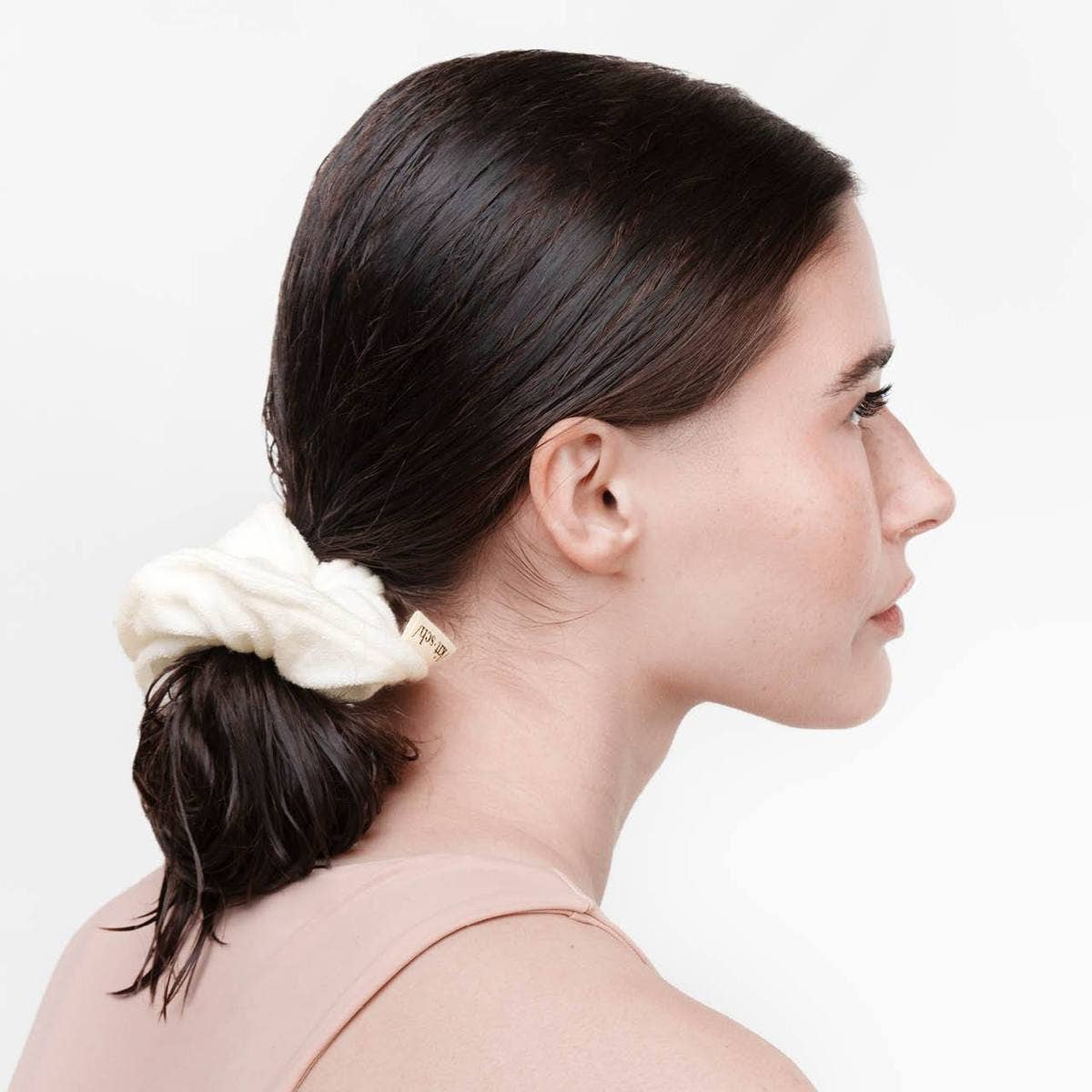 White Towel Scrunchie